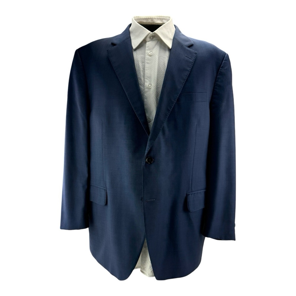 Peter Millar Current Men's 2-Button Double Vent Wool Blazer Blue Size 48R